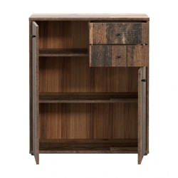 Nowoczesna komoda z półkami i dekoracyjnym drewnem | Sklep Domowanie