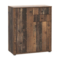 Nowoczesna komoda z półkami i dekoracyjnym drewnem | Sklep Domowanie