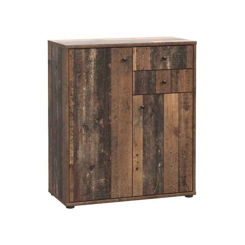 Nowoczesna komoda z półkami i dekoracyjnym drewnem | Sklep Domowanie