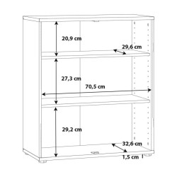 Komoda 2 półki Biała – styl nowoczesny, 73,7 cm | Domowanie.pl
