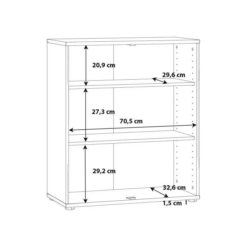 Komoda 2 półki Biała – styl nowoczesny, 73,7 cm | Domowanie.pl