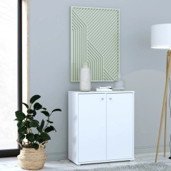 Komoda 2 półki Biała – styl nowoczesny, 73,7 cm | Domowanie.pl