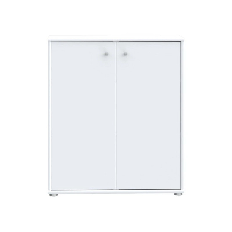 Komoda 2 półki Biała – styl nowoczesny, 73,7 cm | Domowanie.pl