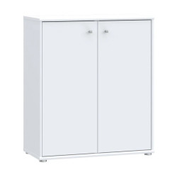 Komoda 2 półki Biała – styl nowoczesny, 73,7 cm | Domowanie.pl