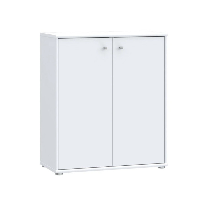 Komoda 2 półki Biała – styl nowoczesny, 73,7 cm | Domowanie.pl