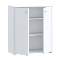 Komoda 2 półki Biała – styl nowoczesny, 73,7 cm | Domowanie.pl