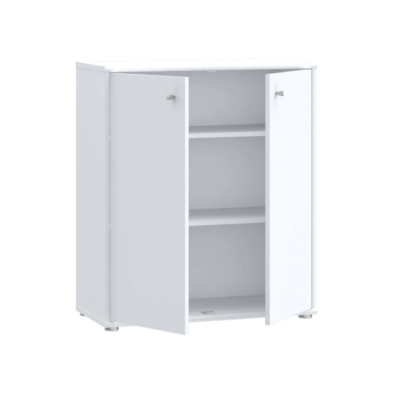 Komoda 2 półki Biała – styl nowoczesny, 73,7 cm | Domowanie.pl