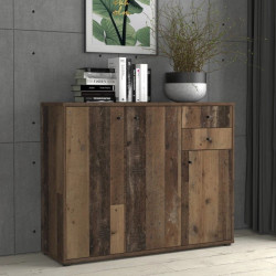 Komoda 2 szuflady 3 drzwiczki Old-Wood – styl loftowy | Domowanie.pl