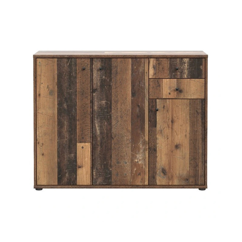 Komoda 2 szuflady 3 drzwiczki Old-Wood – styl loftowy | Domowanie.pl
