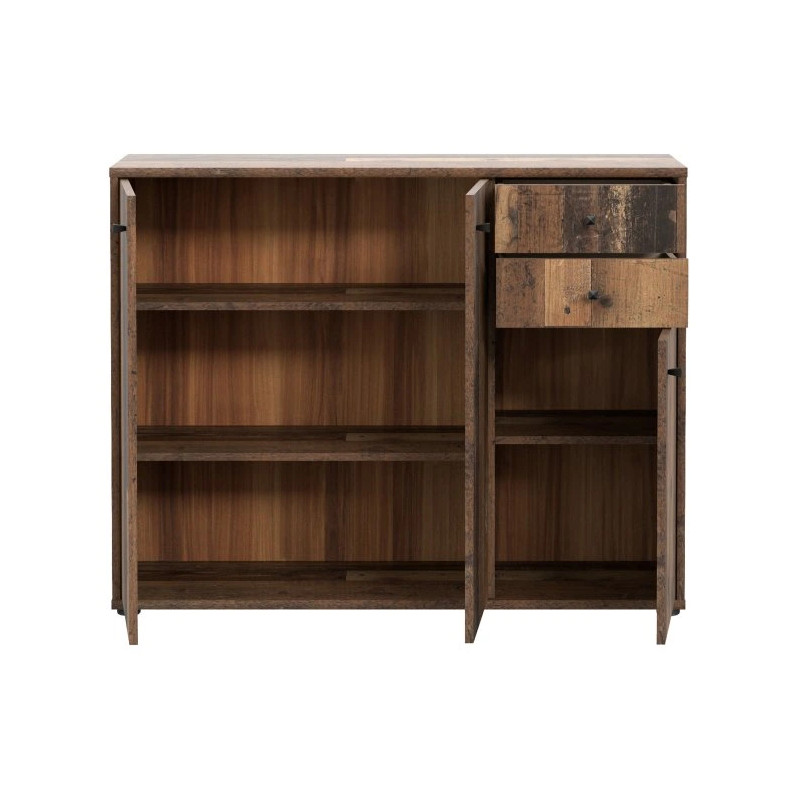 Komoda 2 szuflady 3 drzwiczki Old-Wood – styl loftowy | Domowanie.pl