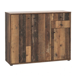 Komoda 2 szuflady 3 drzwiczki Old-Wood – styl loftowy | Domowanie.pl