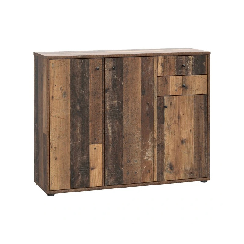 Komoda 2 szuflady 3 drzwiczki Old-Wood – styl loftowy | Domowanie.pl