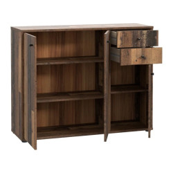 Komoda 2 szuflady 3 drzwiczki Old-Wood – styl loftowy | Domowanie.pl