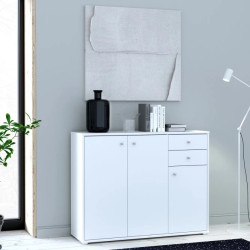 Komoda Biała 108,8 cm – 2 szuflady, 3 drzwiczki | Domowanie.pl