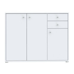 Komoda Biała 108,8 cm – 2 szuflady, 3 drzwiczki | Domowanie.pl