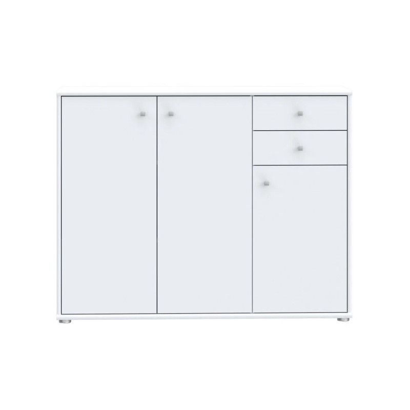 Komoda Biała 108,8 cm – 2 szuflady, 3 drzwiczki | Domowanie.pl