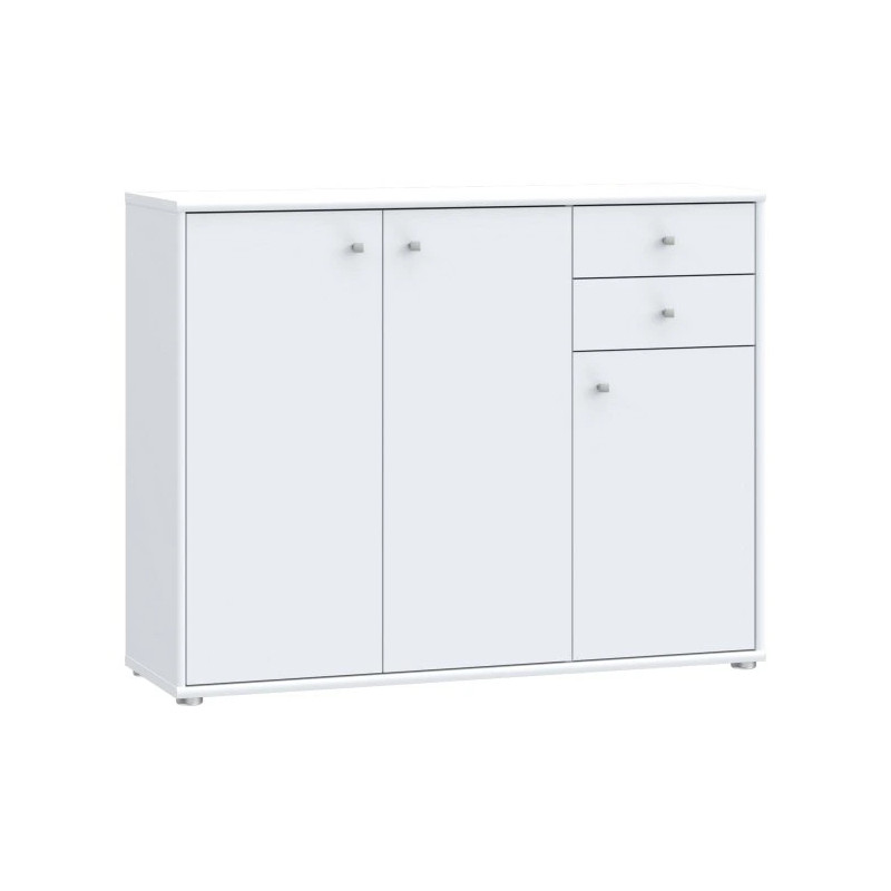 Komoda Biała 108,8 cm – 2 szuflady, 3 drzwiczki | Domowanie.pl