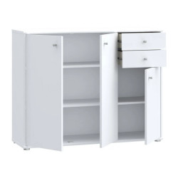 Komoda Biała 108,8 cm – 2 szuflady, 3 drzwiczki | Domowanie.pl