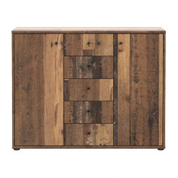 Komoda 5 szuflad i 2 drzwiczki Old-Wood Vintage | Domowanie.pl