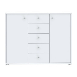 Komoda 5 szuflad i 2 drzwiczki Biała 108,8 cm – nowoczesna | Domowanie.pl