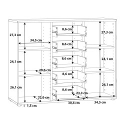 Komoda 5 szuflad i 2 drzwiczki Biała 108,8 cm – nowoczesna | Domowanie.pl