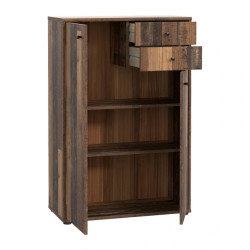 Komoda wąska wysoka Old-Wood Vintage – 2 szuflady | Domowanie.pl