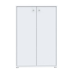 Komoda wysoka Biała 111,1 cm – 2 półki, nowoczesna | Domowanie.pl