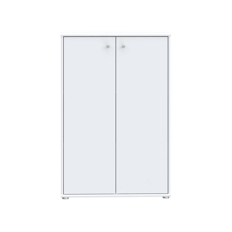 Komoda wysoka Biała 111,1 cm – 2 półki, nowoczesna | Domowanie.pl