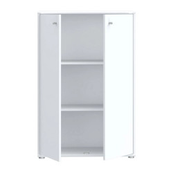 Komoda wysoka Biała 111,1 cm – 2 półki, nowoczesna | Domowanie.pl