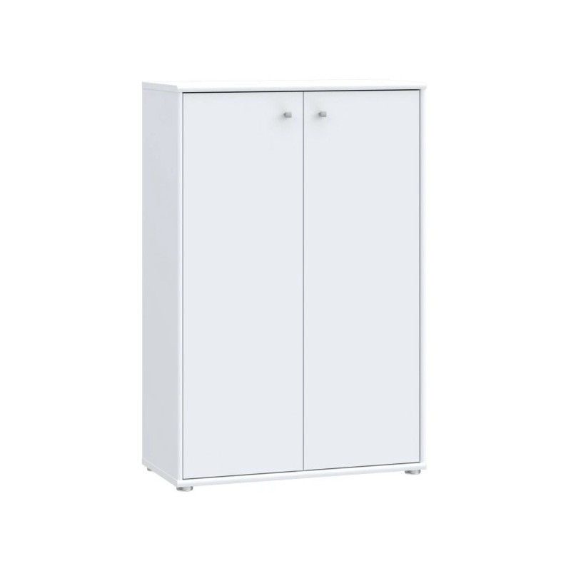 Komoda wysoka Biała 111,1 cm – 2 półki, nowoczesna | Domowanie.pl