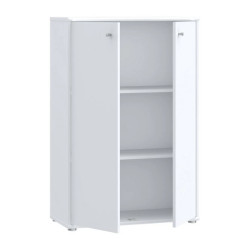 Komoda wysoka Biała 111,1 cm – 2 półki, nowoczesna | Domowanie.pl