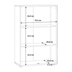 Komoda wysoka Biała 111,1 cm – 2 półki, nowoczesna | Domowanie.pl