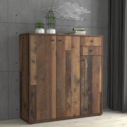 Szeroka komoda Old‑Wood Vintage 3 drzwiczki – styl nowoczesny | Domowanie.pl