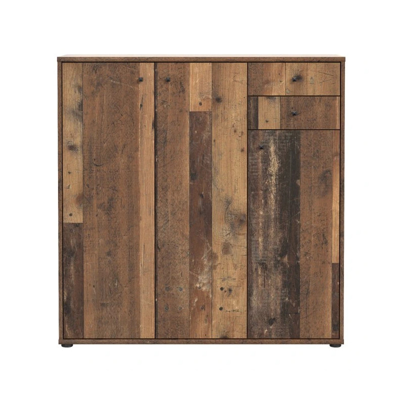 Szeroka komoda Old‑Wood Vintage 3 drzwiczki – styl nowoczesny | Domowanie.pl