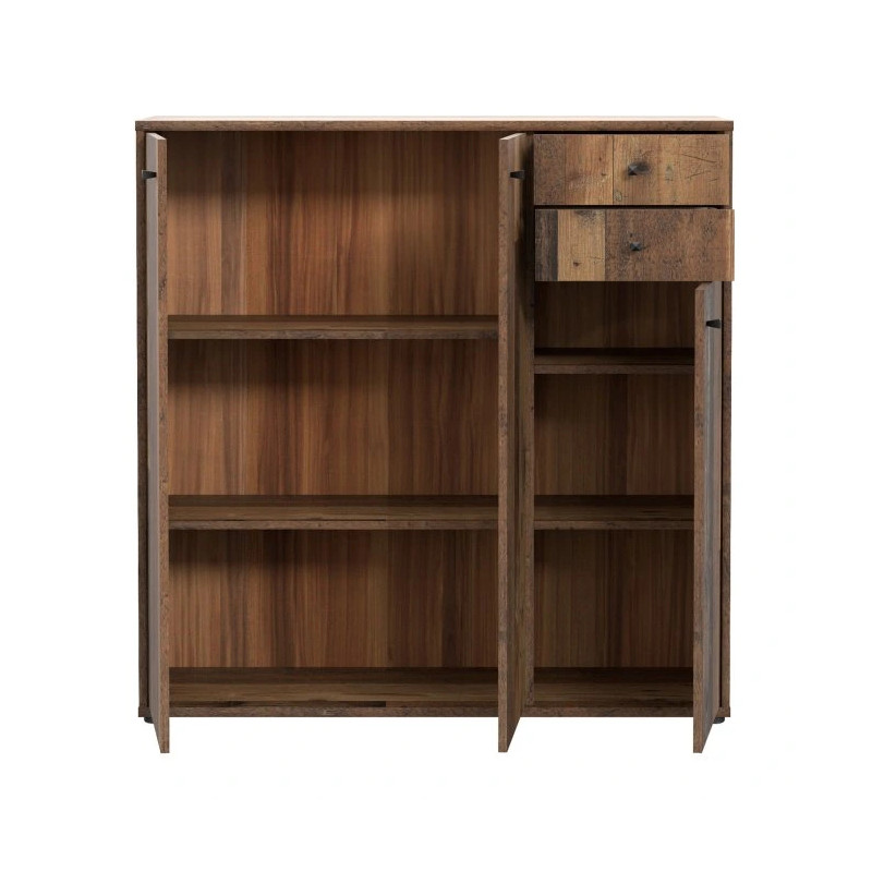 Szeroka komoda Old‑Wood Vintage 3 drzwiczki – styl nowoczesny | Domowanie.pl