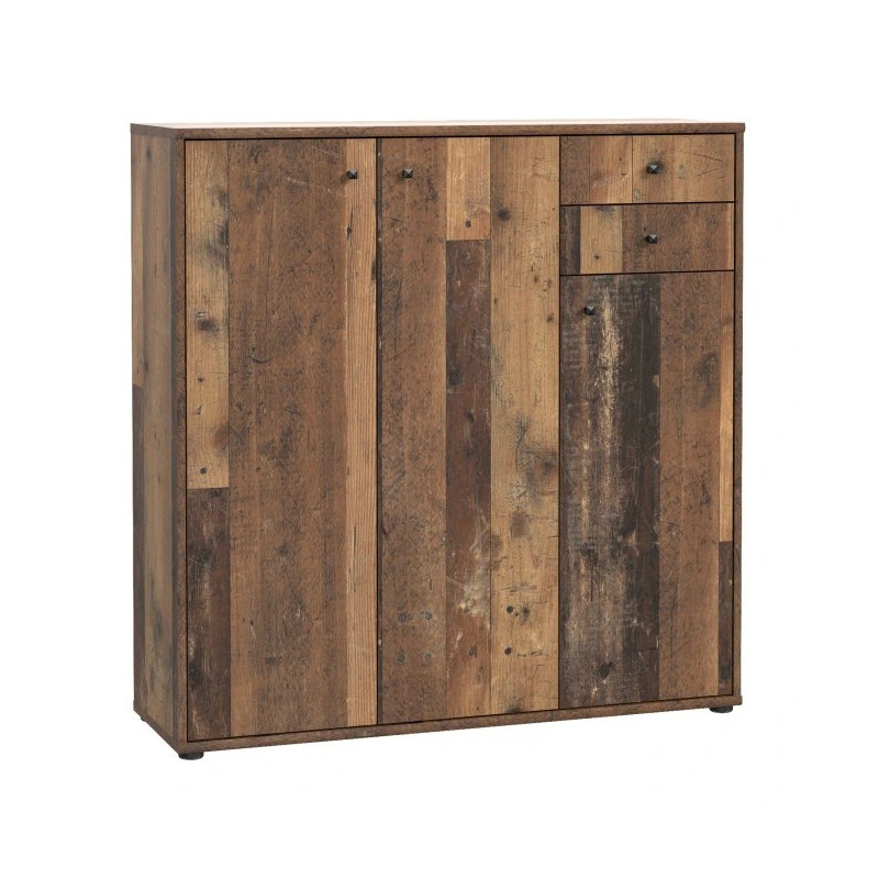 Szeroka komoda Old‑Wood Vintage 3 drzwiczki – styl nowoczesny | Domowanie.pl