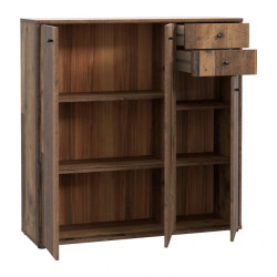 Szeroka komoda Old‑Wood Vintage 3 drzwiczki – styl nowoczesny | Domowanie.pl