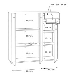 Szeroka komoda Old‑Wood Vintage 3 drzwiczki – styl nowoczesny | Domowanie.pl