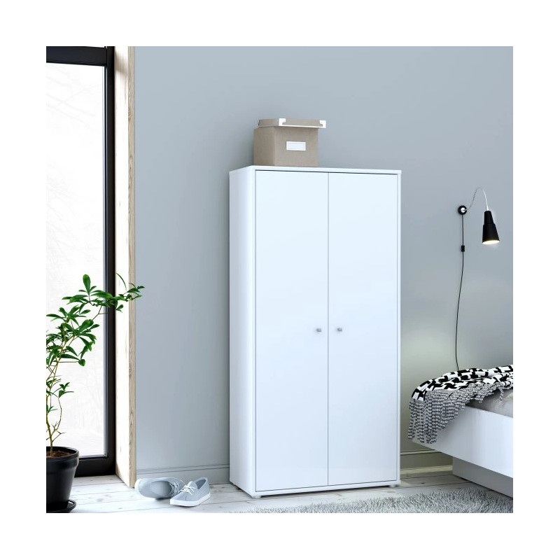 Szafka wysoka Biała 2 drzwiczki 149,5 cm – uniwersalna | Domowanie.pl