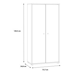 Szafka wysoka Biała 2 drzwiczki 149,5 cm – uniwersalna | Domowanie.pl