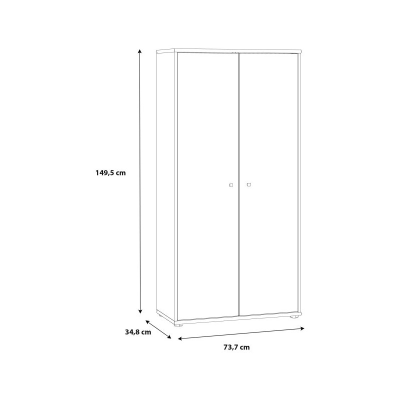 Szafka wysoka Biała 2 drzwiczki 149,5 cm – uniwersalna | Domowanie.pl