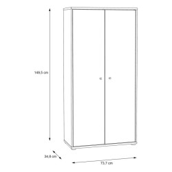 Szafka wysoka Old Wood Vintage 149,5 cm – styl industrialny | Domowanie