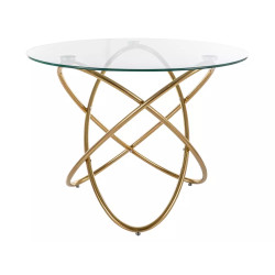 Stół Orbit transparentny/złoty 100x75