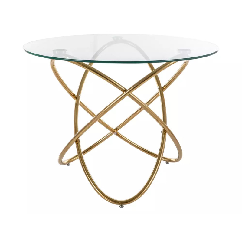 Stół Orbit transparentny/złoty 100x75