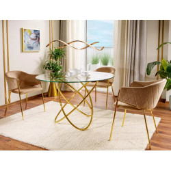 Stół Orbit transparentny/złoty 100x75