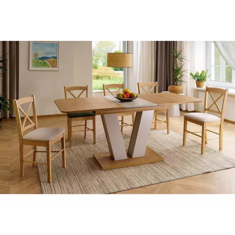 Rozkładany stół Platon dąb cremona torro/kaszmir 136/80(176)x76