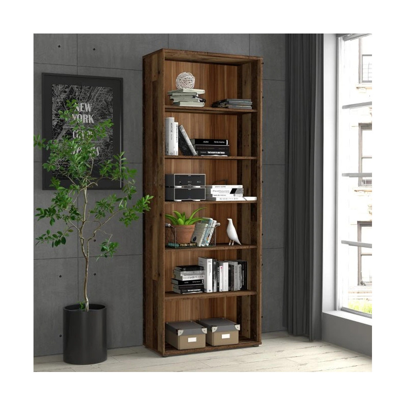 Regał wysoki NET106 Old-Wood Vintage – stylowy i pojemny | Domowanie