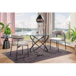 Stół Orbit transparentny/czarny 100x75