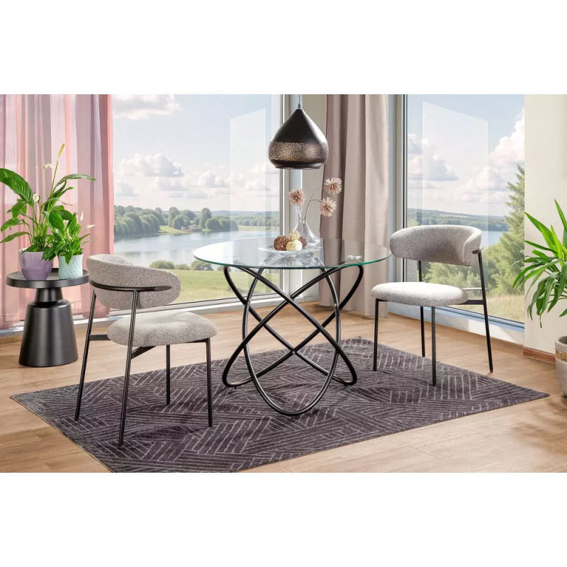 Stół Orbit transparentny/czarny 100x75