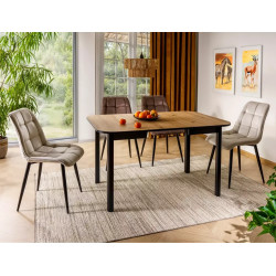 Rozkładany stół Dante II dąb artisan/czarny mat 90(130)x75